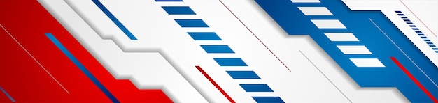 Diseño de pancartas geométricas tecnológicas abstractas rojas y azules