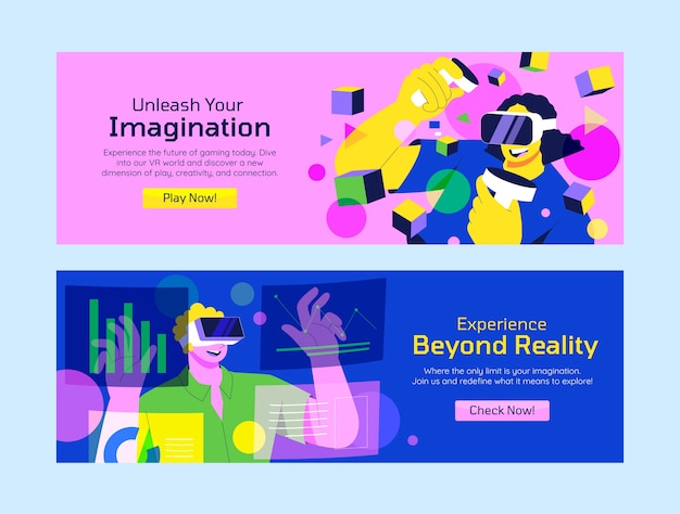 Diseño de pancartas de gradiente ar y vr
