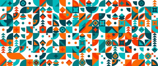 Diseño de pancartas de mosaico geométrico abstracto de colores coloridos con formas simples