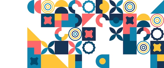 Diseño de pancartas de mosaico geométrico abstracto y colorido con formas simples Para presentación fondo pancarta fondo cartel certificado portada del informe anual