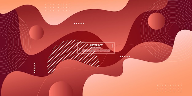 Diseño de pancartas de negocios geométricas de gradiente oscuro y rojo Diseño creativo de pancartas con ondas y líneas