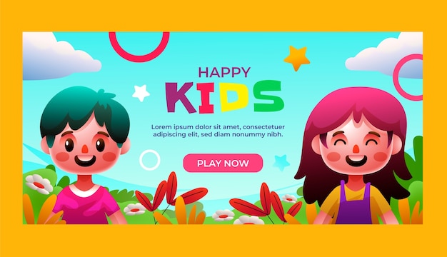 Diseño de pancartas para niños con gradiente