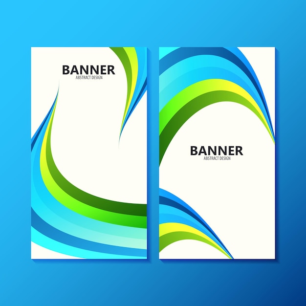 Diseño de pancartas de ondas abstractas y coloridas