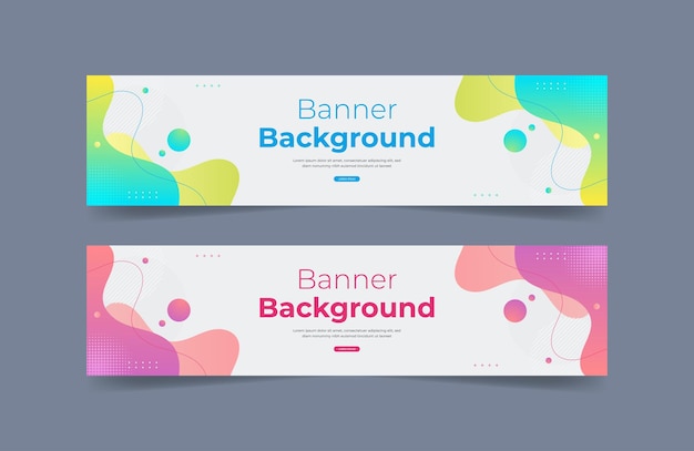 Diseño de pancartas de ondas fluidas de gradiente colorido