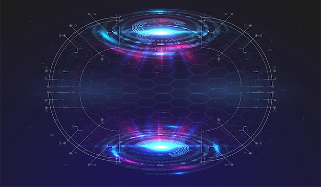 Diseño de pantalla de interfaz HUD moderno futurista. Interfaz de usuario futurista abstracta sobre fondo azul. Fondo abstracto. Fondo abstracto del concepto de la innovación del diseño de la tecnología.