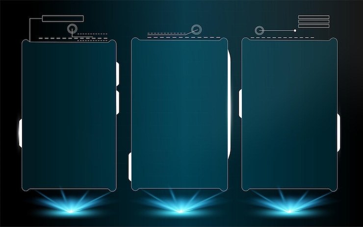 Vector diseño de pantalla de interfaz hud vectorial futurista. títulos de rótulos digitales. hud ui gui usuario futurista i