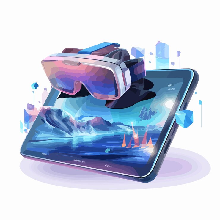 Vector diseño de pantallas 3d para aplicaciones de realidad aumentada y tecnología virtual