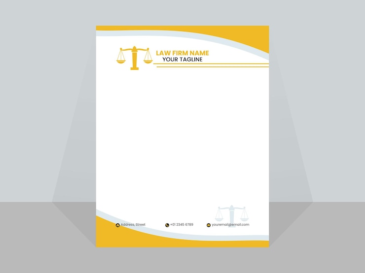 Diseño de papel de carta de bufete de abogados