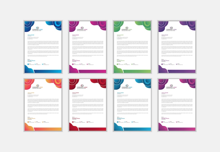 Vector diseño de papel de carta comercial con plantilla y diseño vectorial