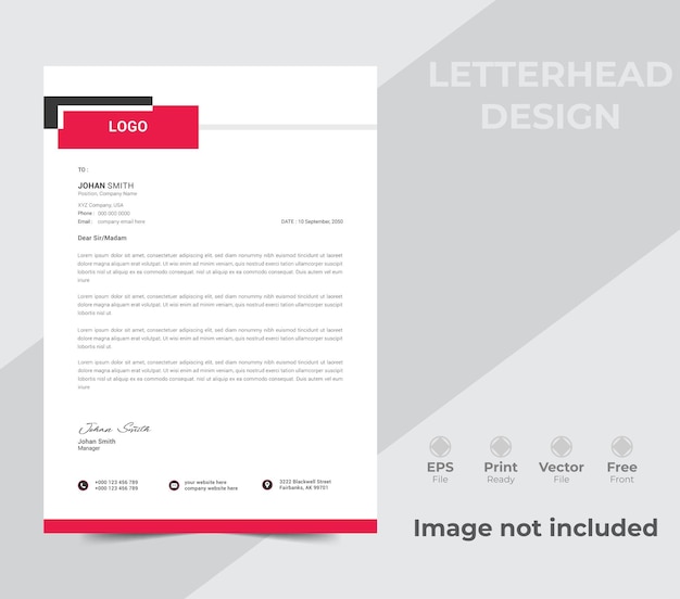Diseño de papel de carta vectorial plantilla de diseño de papel de letra de negocios modernos