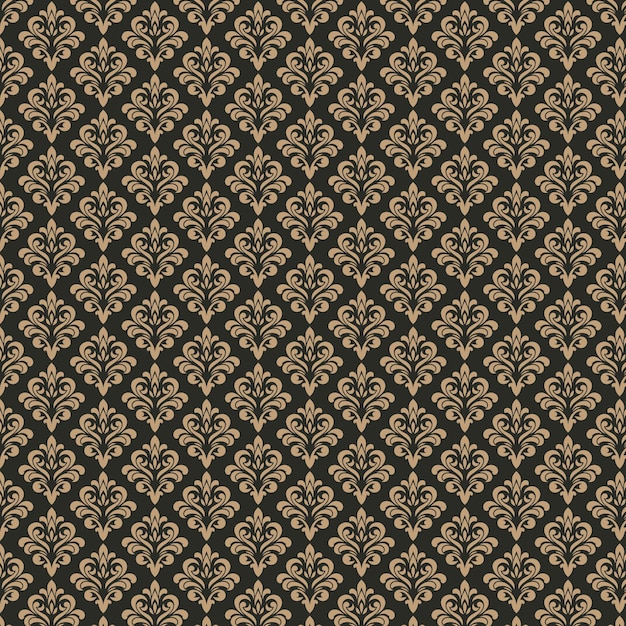 el diseño del papel tapiz floral dorado