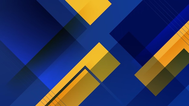 Diseño de papel tapiz de fondo de líneas dinámicas de patrón geométrico abstracto azul amarillo corporativo moderno