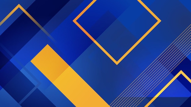 Diseño de papel tapiz de fondo de líneas dinámicas de patrón geométrico abstracto azul amarillo corporativo moderno