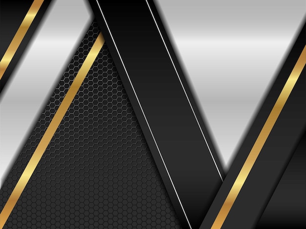 Diseño de papel tapiz plateado con concepto moderno dorado y negro adecuado para tarjetas de visita y volantes