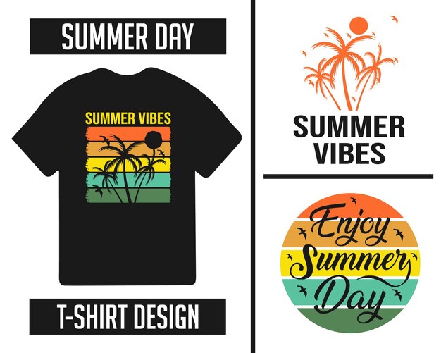 Vector diseño de paquete de camiseta de verano diseño svg de verano diseño de tipografía de verano