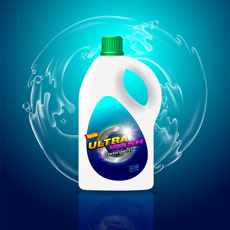 Vector diseño de paquete de limpieza de detergente.