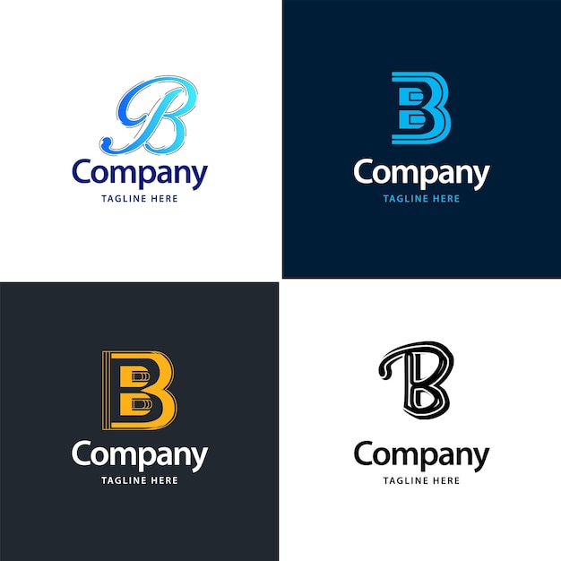 Diseño de paquete de logotipo grande de letra B Diseño de logotipos creativos y modernos para su negocio