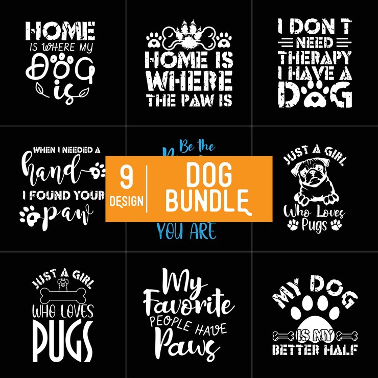 Vector diseño de paquete de perros