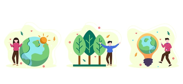 Diseño de paquete plano del Día de la Tierra