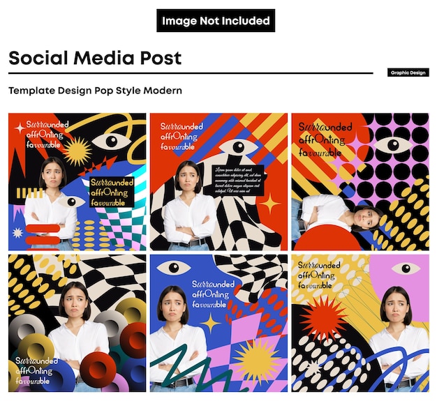 Diseño de paquetes de redes sociales Estilo de color plantilla de moda