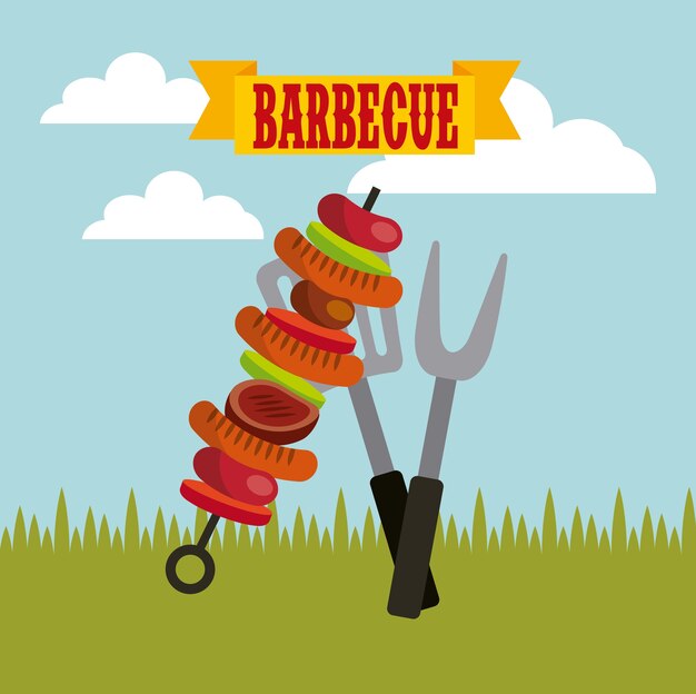 Vector diseño de parrilla de barbacoa