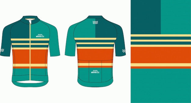 el diseño en la parte delantera de la camisa es un patrón de rayas verdes y naranjas