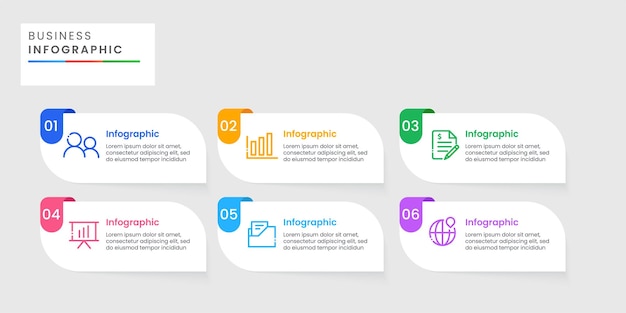 Diseño de pasos de infografía empresarial.
