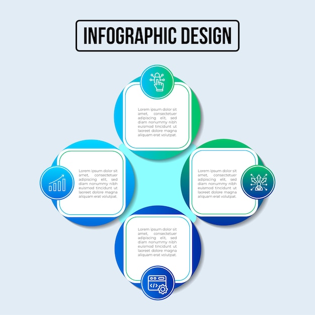 Diseño de pasos infográficos circulares degradados Vector Premium
