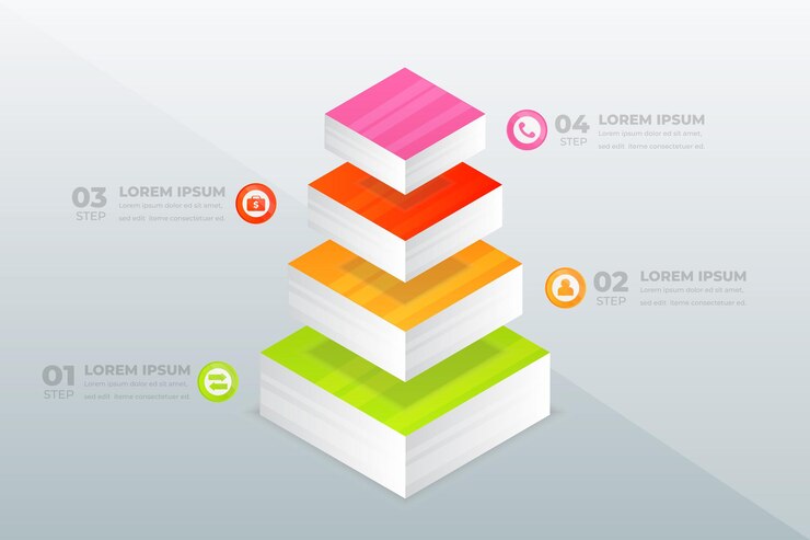 Vector diseño de pasos profesionales modernos