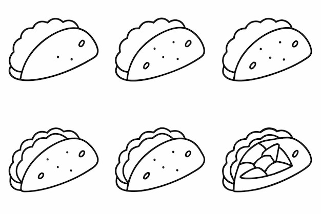 Diseño de pastelería expresivo de la línea de arte de Calzone