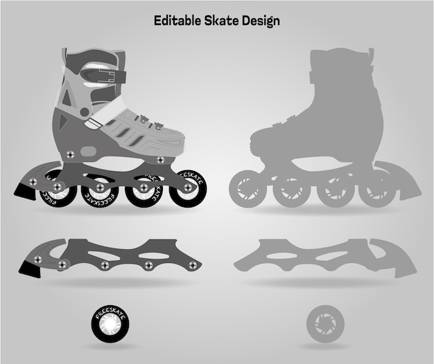 Vector diseño de patines editables