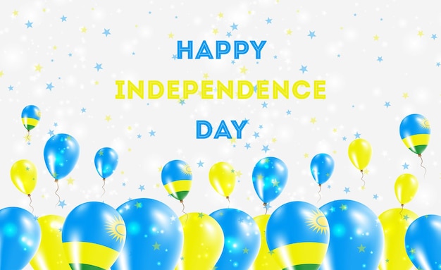 Vector diseño patriótico del día de la independencia de ruanda. globos en colores nacionales de ruanda. tarjeta de felicitación feliz del vector del día de la independencia.