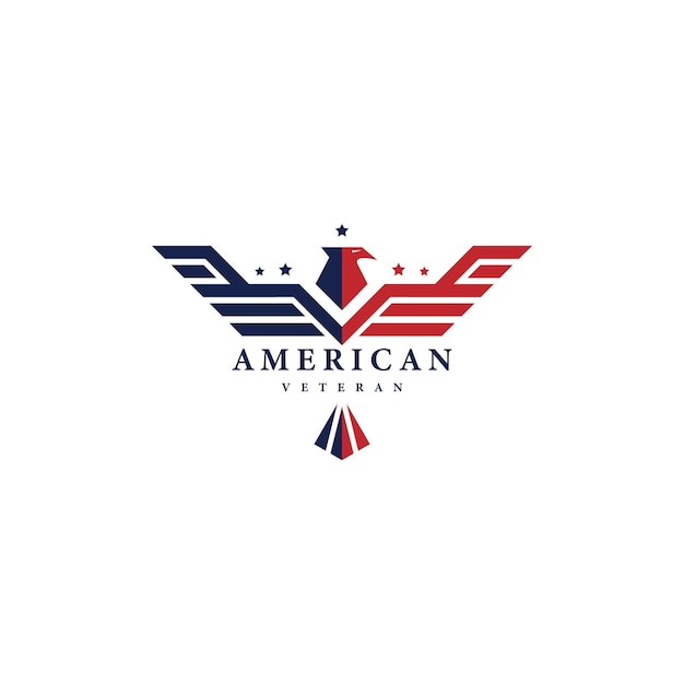 Diseño patriótico del logotipo de American Eagle para