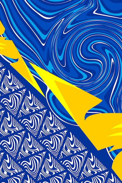 diseño de patrón abstracto para camiseta de equipo deportivo en franja de color azul y amarillo