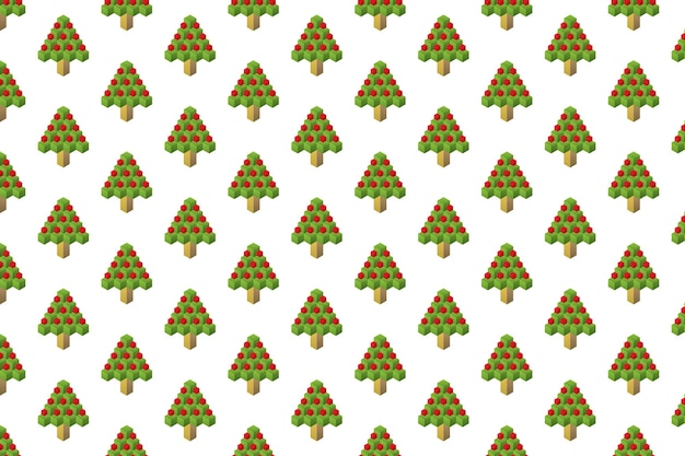 Diseño de patrón de árbol de navidad y arte de papel tapiz vector gratuito