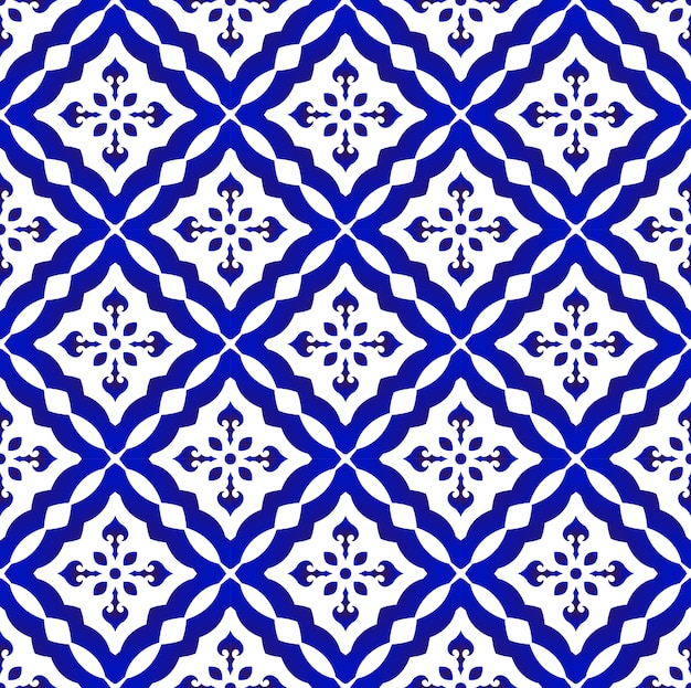 Diseño de patrón azul y blanco