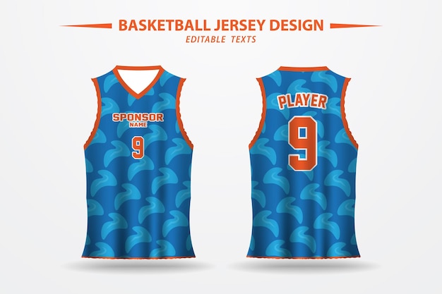 Diseño de patrón de camiseta de baloncesto y plantilla para imprimir.