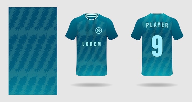 Diseño de patrón de camiseta de fútbol azul