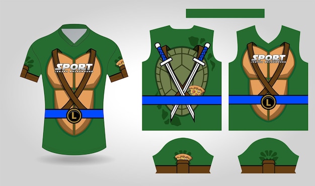 Vector diseño de patrón de camiseta turtle warrior