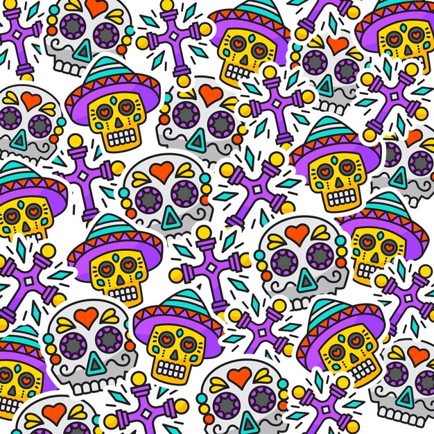 Diseño de patrón de celebración die de muertos.