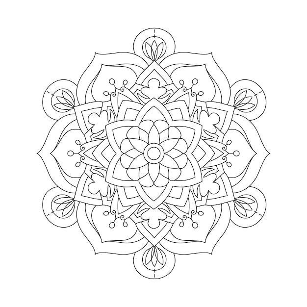 Diseño de patrón de coloración de mandala de flores