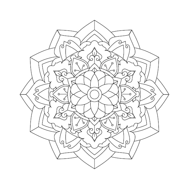 Diseño de patrón de coloración de mandala de flores