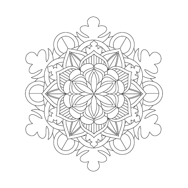 Diseño de patrón de coloración de mandala de flores