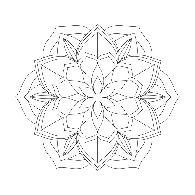 Diseño de patrón de coloración de mandala de flores
