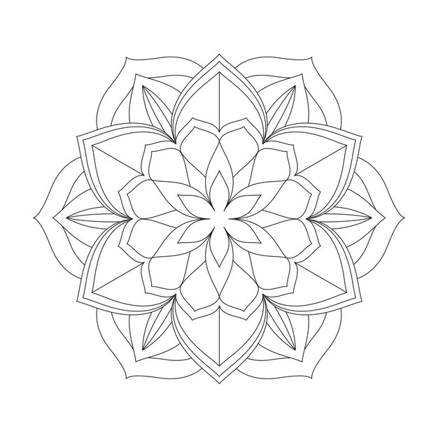 Diseño de patrón de coloración de mandala de flores