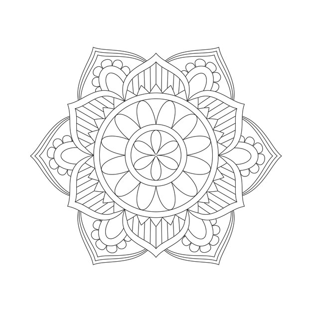 Diseño de patrón de coloración de mandala de flores