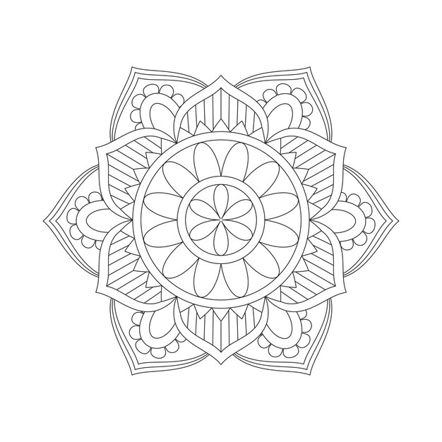 Diseño de patrón de coloración de mandala de flores