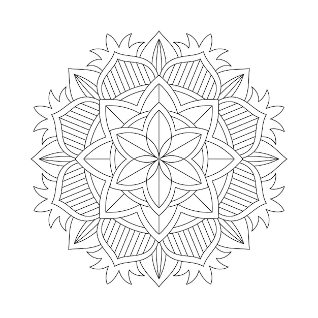 Diseño de patrón de coloración de mandala de flores