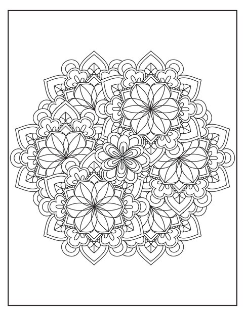 Diseño de patrón de coloración de mandala de flores