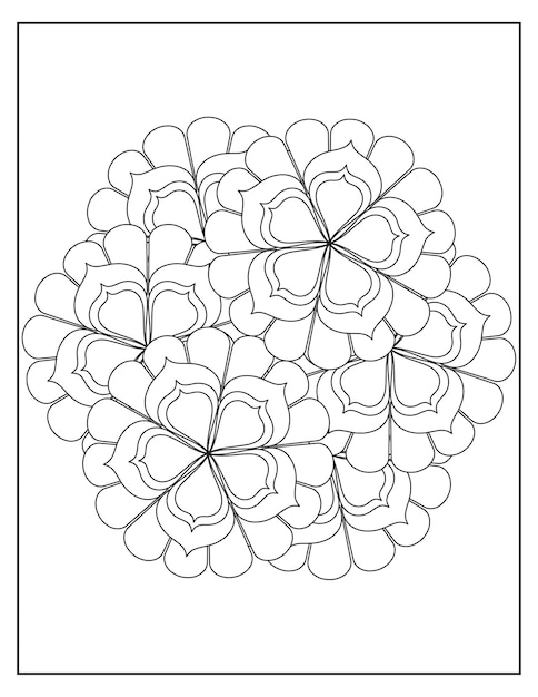 Diseño de patrón de coloración de mandala de flores